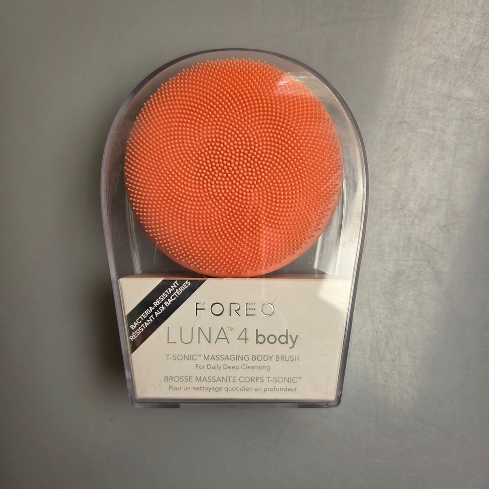 Foreo Luna 4 Body T-Sonic Massaging Body Brush Peach Perfect Silicone Cleanser